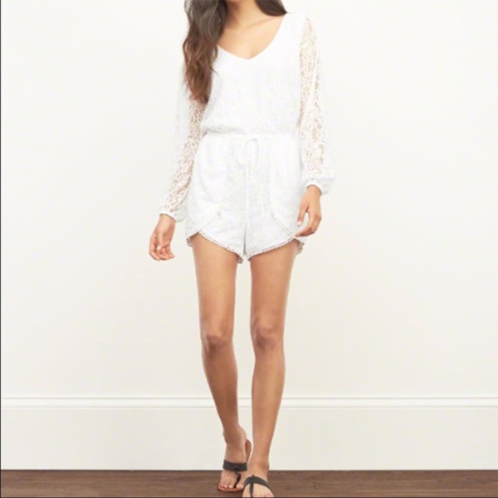Abercrombie & Fitch White Lace Romper